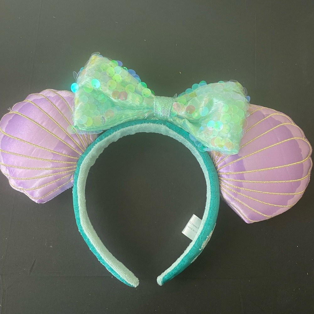 Rare Disney Japan Mermaid Shell Headband - Purple and Green
